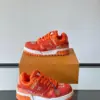 Louis Vuitton Men Orange Suede And Mesh Sneakers product view 4
