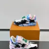 Louis Vuitton Men White Pink Blue Leather Sneakers product view 4