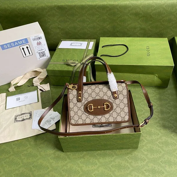 Gucci 1955 Women’s Handbag with Brown Handle 23x16x12cm product view 3