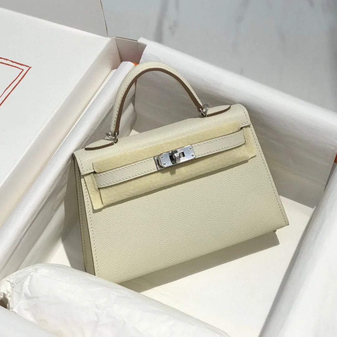 Hermès Mini 20 White Epsom Silver Hardware Bag product view 1