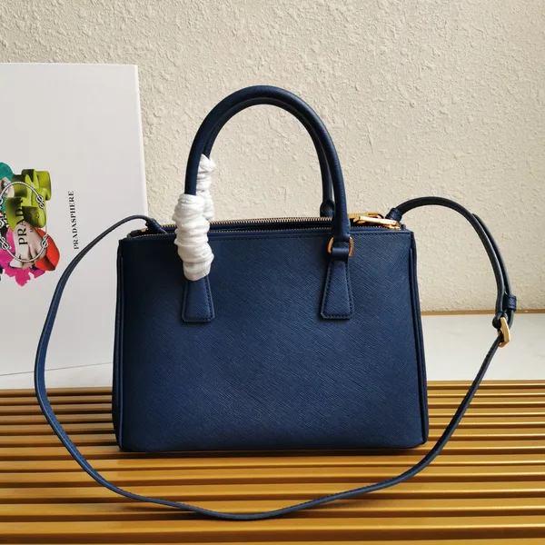 Prada Pra Galleria 28 Bag In Navy Blue Saffiano Leather product view 2