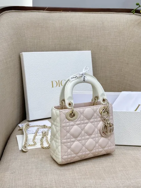 Dior Lady Mini Handbag for Women Pink Cowhide 18 cm product view 5
