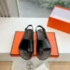 Hermès Women Black Leather Slingback Sandals product view 5