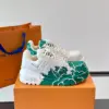 Louis Vuitton Men White Green Leather Sneakers product view 1