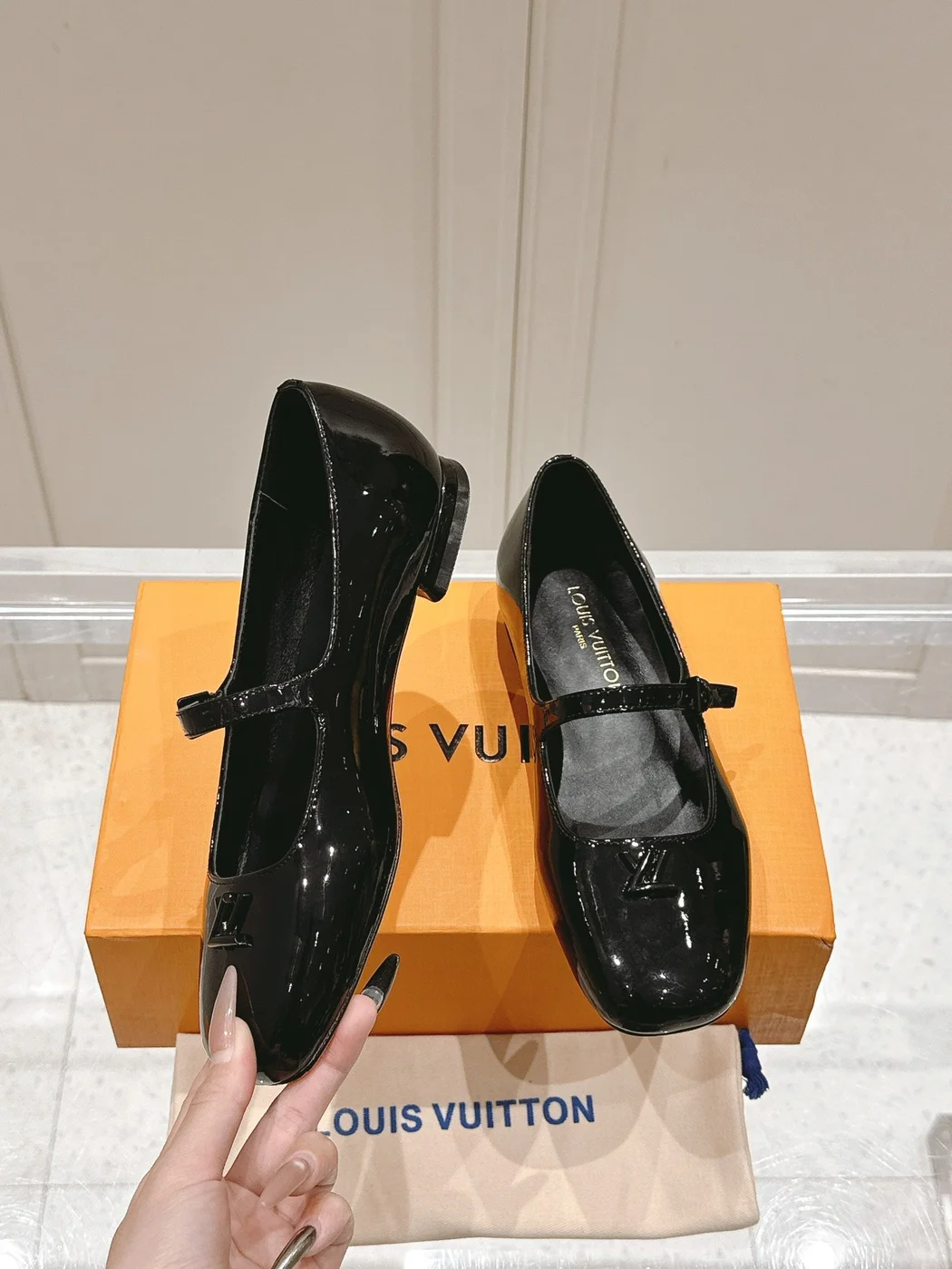 Louis Vuitton Women Black Patent Leather Mary Jane Loafers — Rounded Toe product view 4