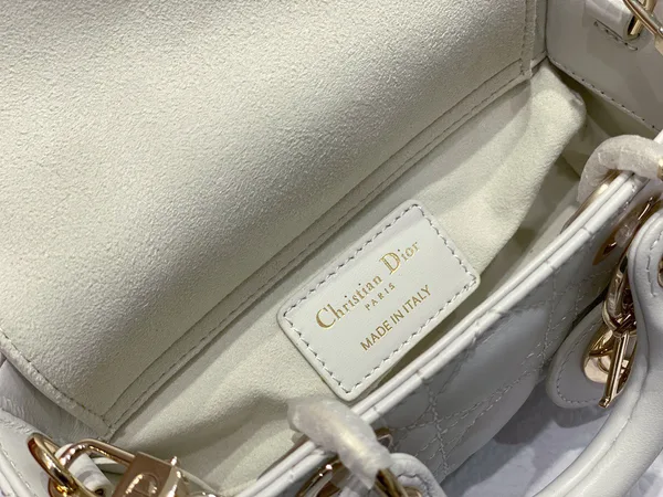 Dior Cannage Mini Top-Handle Bag White, 16.5 x 6 x 10 cm product view 8
