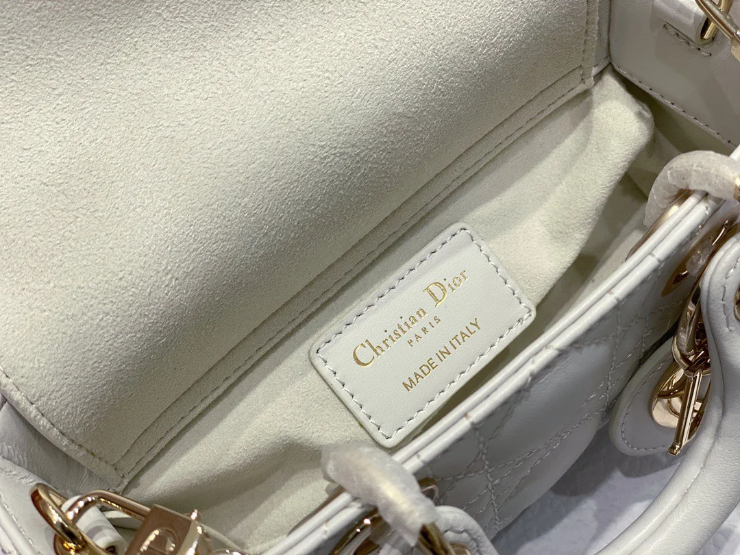 Dior Cannage Mini Top-Handle Bag White, 16.5 x 6 x 10 cm product view 8