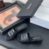 Chanel Women Black Quilted Leather Block Heel Mules product view 2