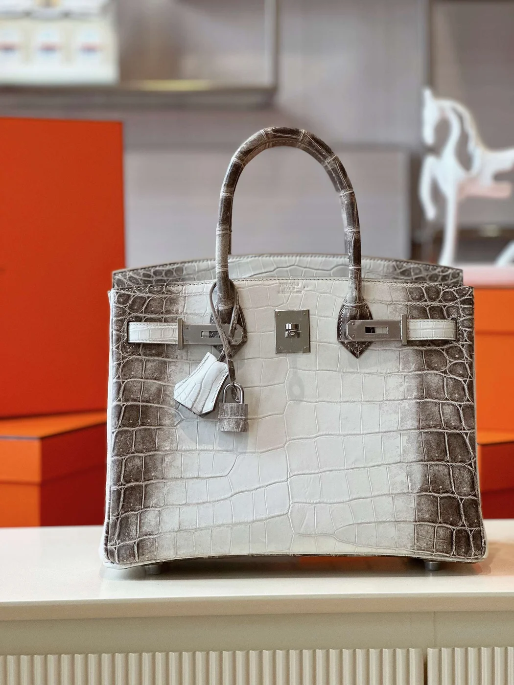 Hermès Birkin 30 Himalaya Albino Crocodile Leather Bag product view 2