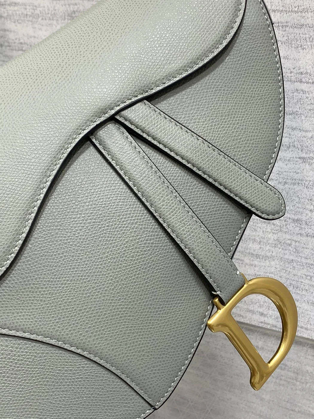 Dior Saddle Bag in Stone Gray Gold Hardware product view 2