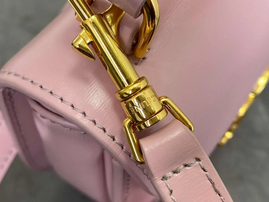 Celine Handle Shiny Wrinkled Leather Pink 15.5× .5x5cm Bag product view 3