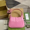 Gucci Jackie Small Shoulder Bag 27 In Pink Cracked Lacquer Calfskin Gold Hardware product view 3