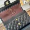 Chanel Classic Handbags With Lock Gold Black Leather 23 cm product view 4