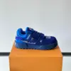 Louis Vuitton Men Blue Fabric Embellished Sneakers product view 6
