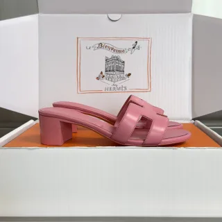 Hermès Oran Heeled Sandals — Pink product view 2
