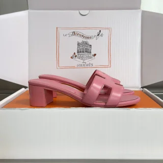 Hermès Oran Heeled Sandals — Pink product view 2