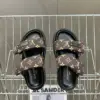 Louis Vuitton Women Black Brown Patterned Fabric Sandals product view 2