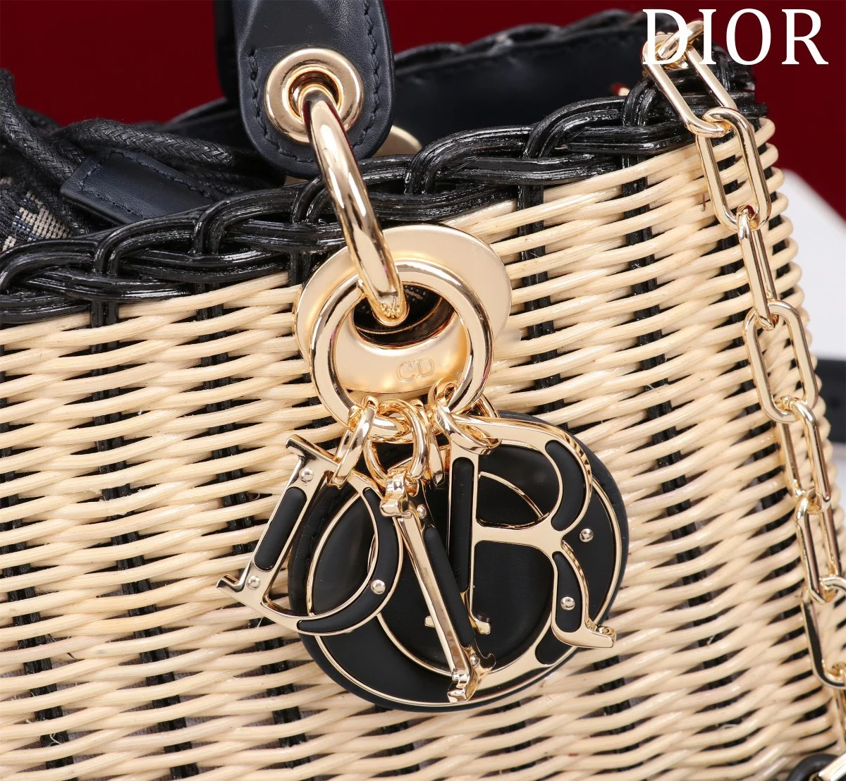 Dior Wicker Top-Handle Bag, 22 cm product view 5