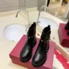 Valentino Women Black Leather Studded Boots product view 4