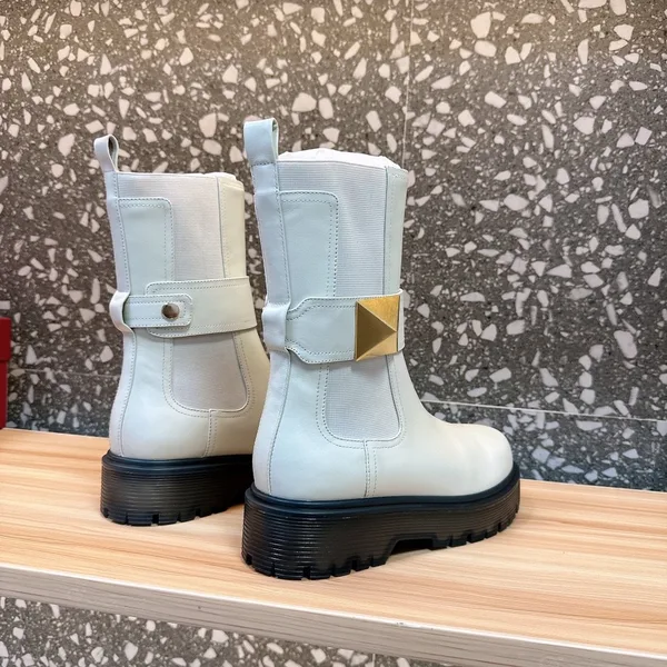 Valentino Women White Leather Strap Boots product view 6