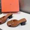 Hermès Women Brown Leather Heels — Open-Toe Buckle Style product view 3