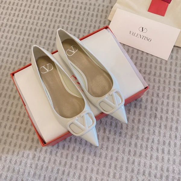Valentino Women White Patent Leather Pointed Flats product photo