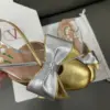Valentino Women Gold Metallic Leather Heels product view 6