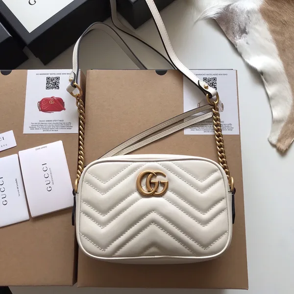Gucci Calfskin Matelasse Mini GG Marmont Chain Shoulder Bag product view 2