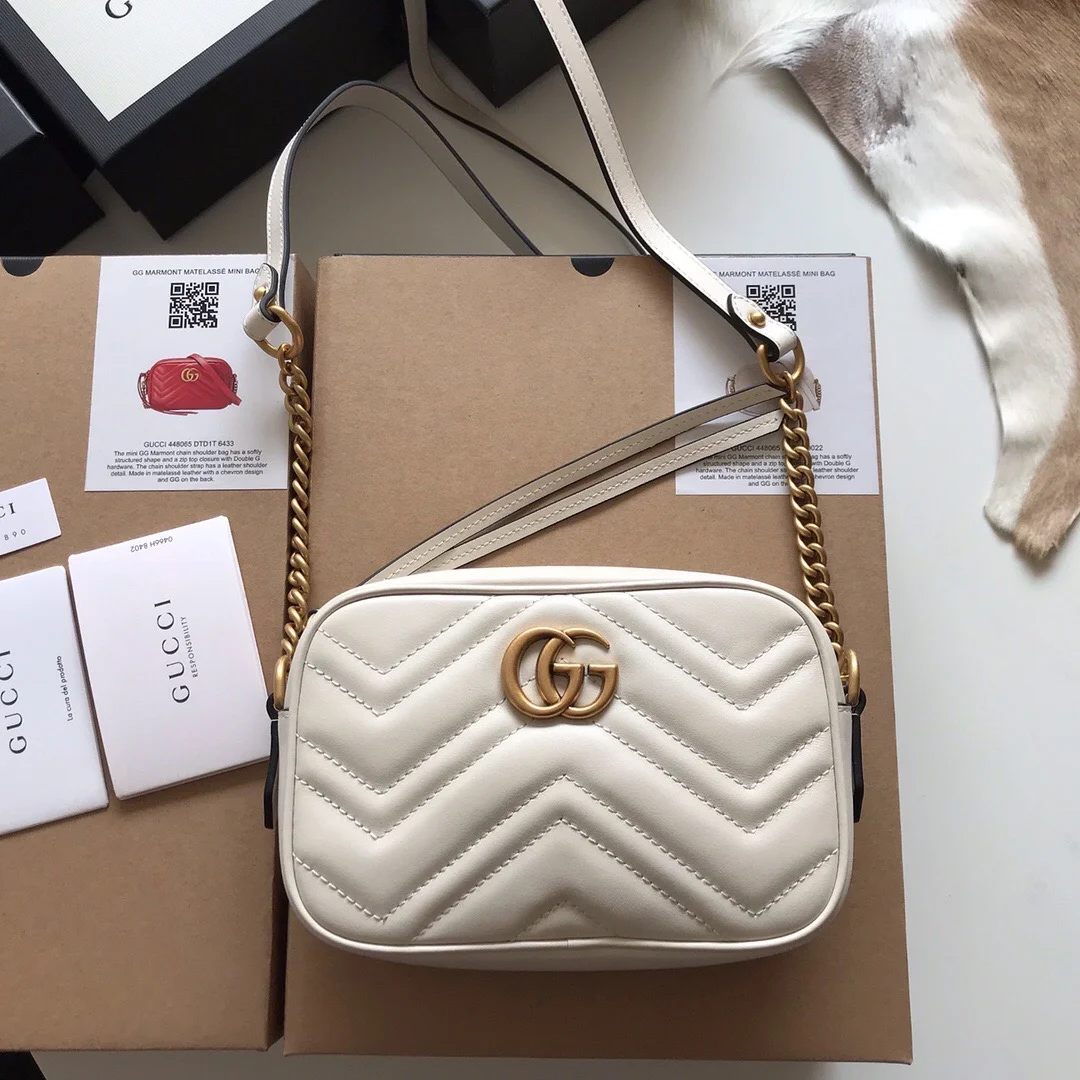 Gucci Calfskin Matelasse Mini GG Marmont Chain Shoulder Bag product view 2