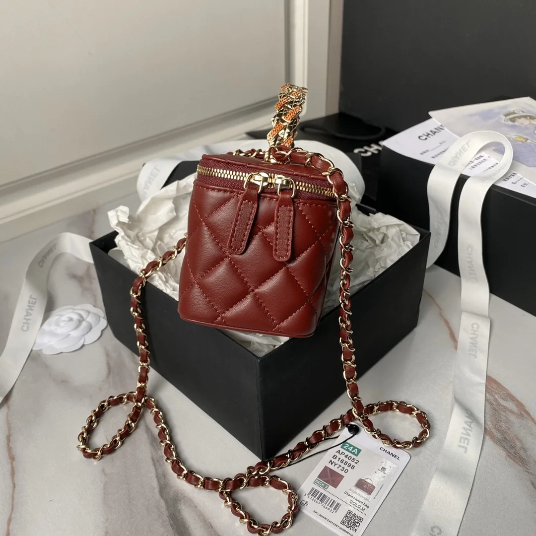 Chanel 22B Small Quilted Top-Handle Flap Bag — Burgundy product view 3