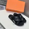 Hermès Women Black Leather And Fabric Sandals product view 3