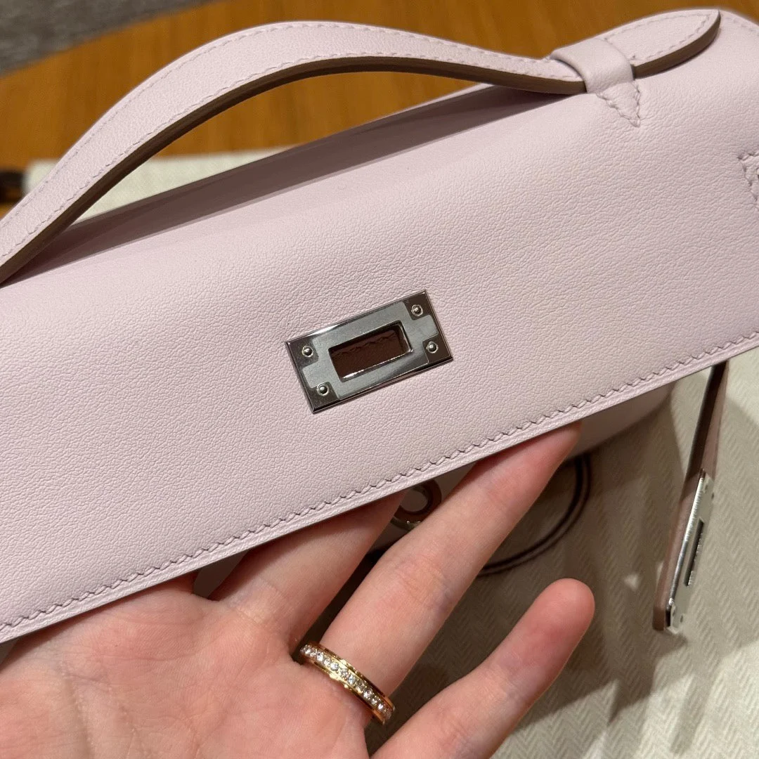 Hermès Pochette 22 In Light Pink Silver Hardware Bag product view 8