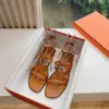 Hermès Women Tan Leather Strappy Sandals product view 3