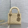 Dior Mini Lady Dior bag in Beige ostrich leather product view 1