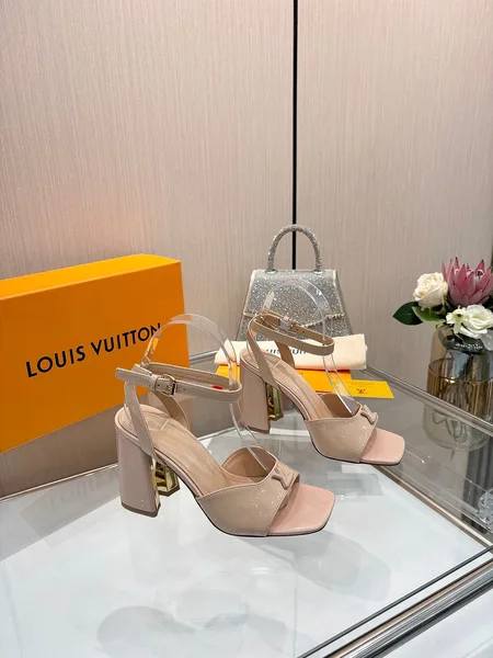 Louis Vuitton Women Nude Patent Leather Block Heels product photo