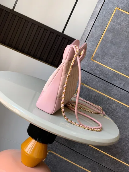 Chanel Calfskin Suede Quilted Mini 31 Shopping Bag — Light Pink product view 4