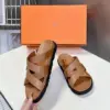 Hermès Women Tan Leather And Fabric Sandals product view 5
