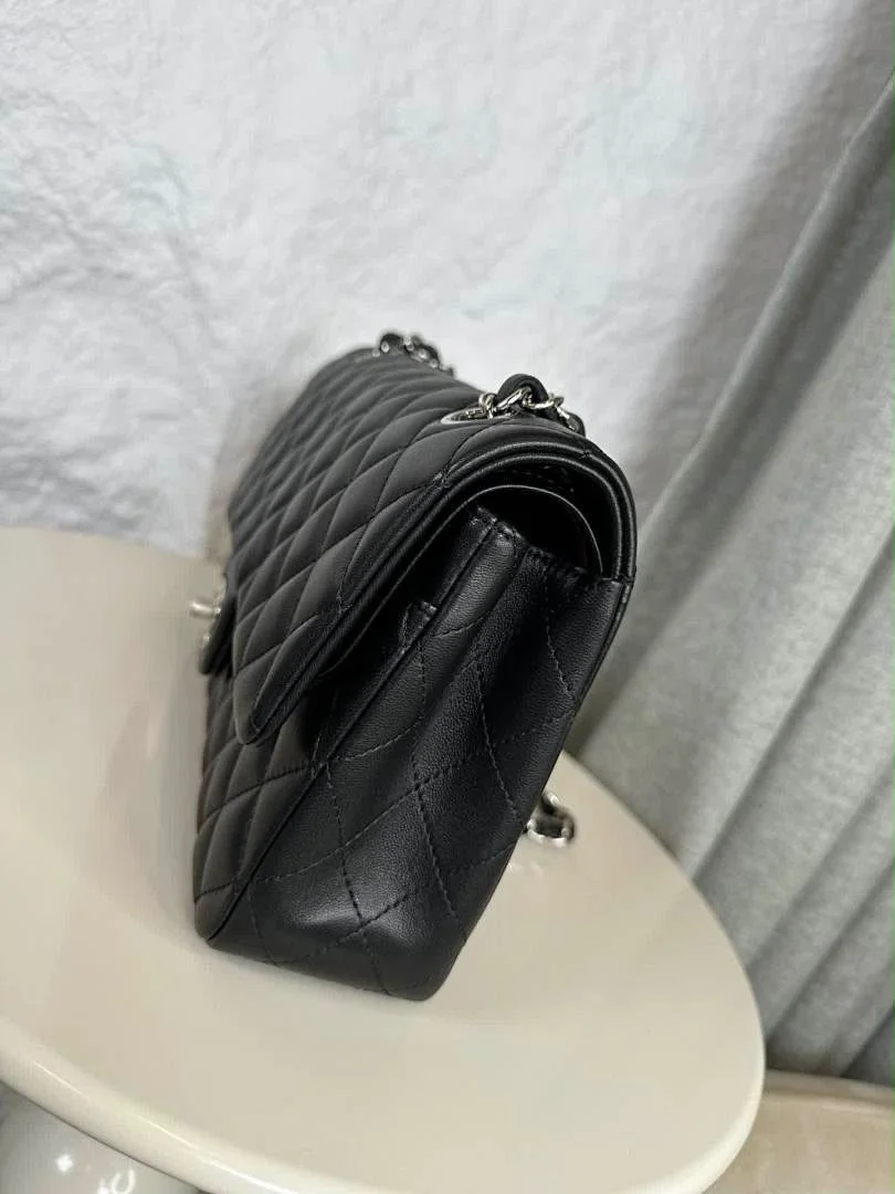 Chanel Classic Flap Medium Lambskin Silver Hardware Bag product view 9