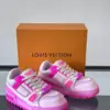 Louis Vuitton Men Leather and Mesh Sneakers — Bright Pink product view 5