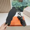 Hermès Women Black Leather Strappy Sandals — Link-Detail T-Strap product view 6