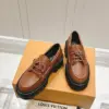 Louis Vuitton Women Brown Leather Chunky Sole Loafers product view 4