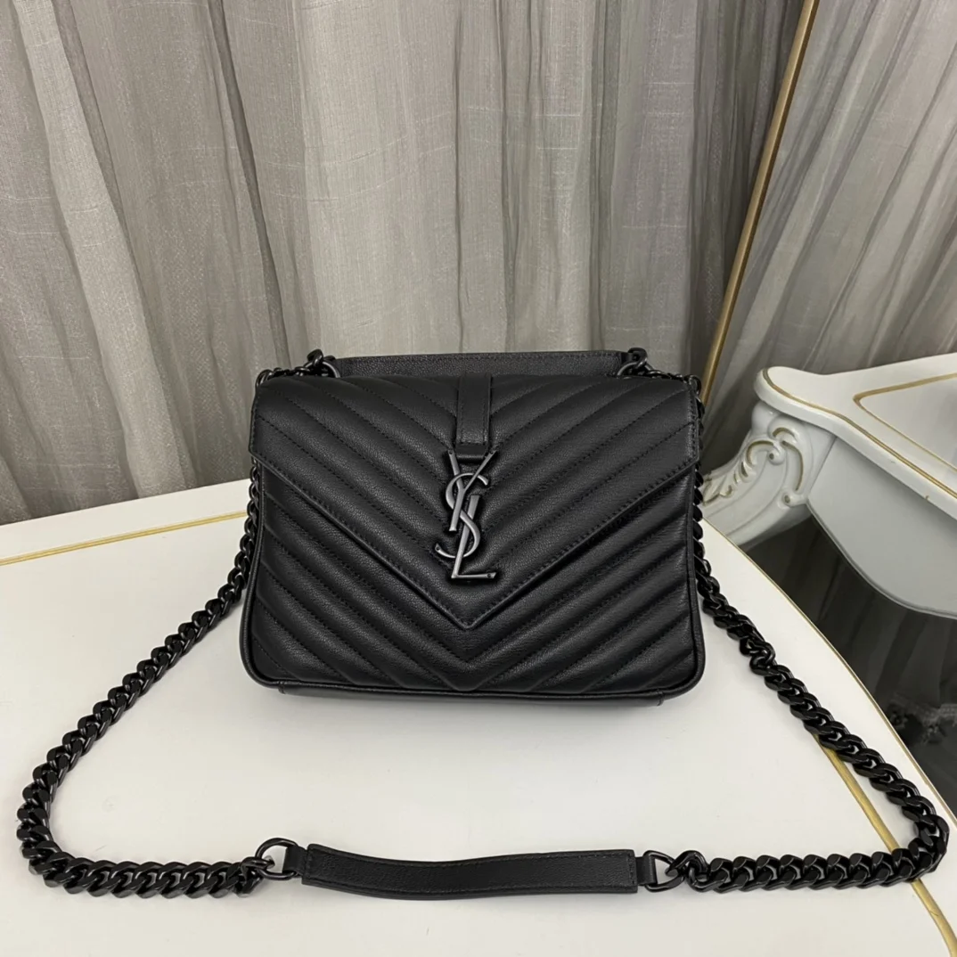 Saint Laurent medium College leather cross body bag In Black product view 1