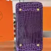 Hermès Birkin 30 Purple/Gold Crocodile Leather Gold Hardware – Custom Made Bag product view 8