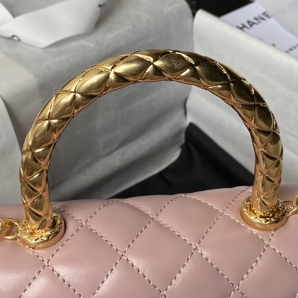 Chanel 22B Small Quilted Top-Handle Flap Bag — Dusty Pink product view 3