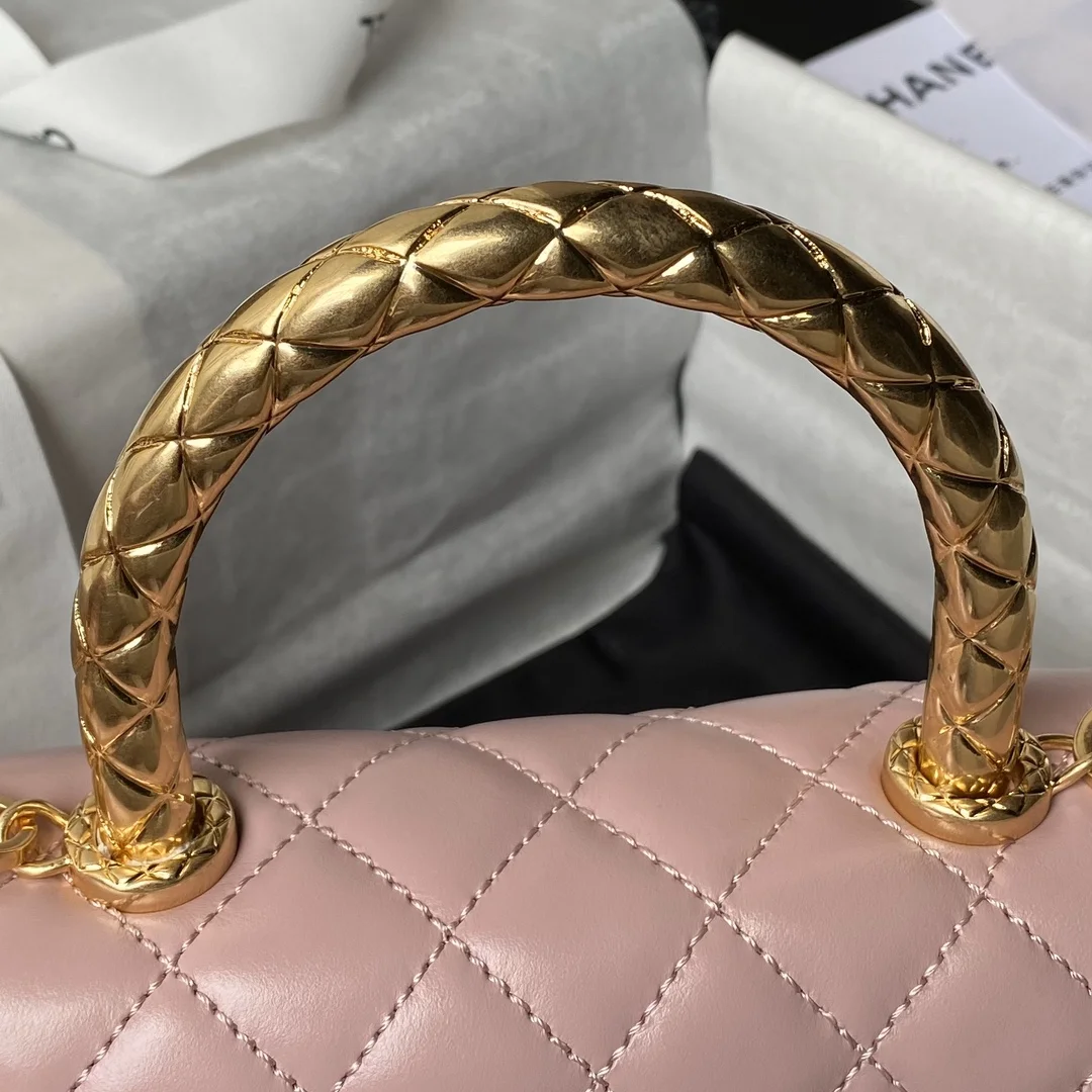 Chanel 22B Small Quilted Top-Handle Flap Bag — Dusty Pink product view 3