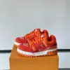 Louis Vuitton Men Orange Suede And Mesh Sneakers product view 3