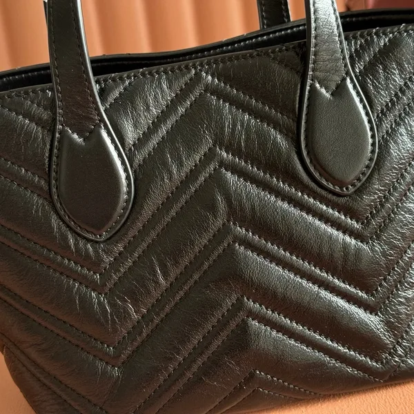 Gucci 26S GG Marmont Tote Bag 17 In Black Calfskin product view 5