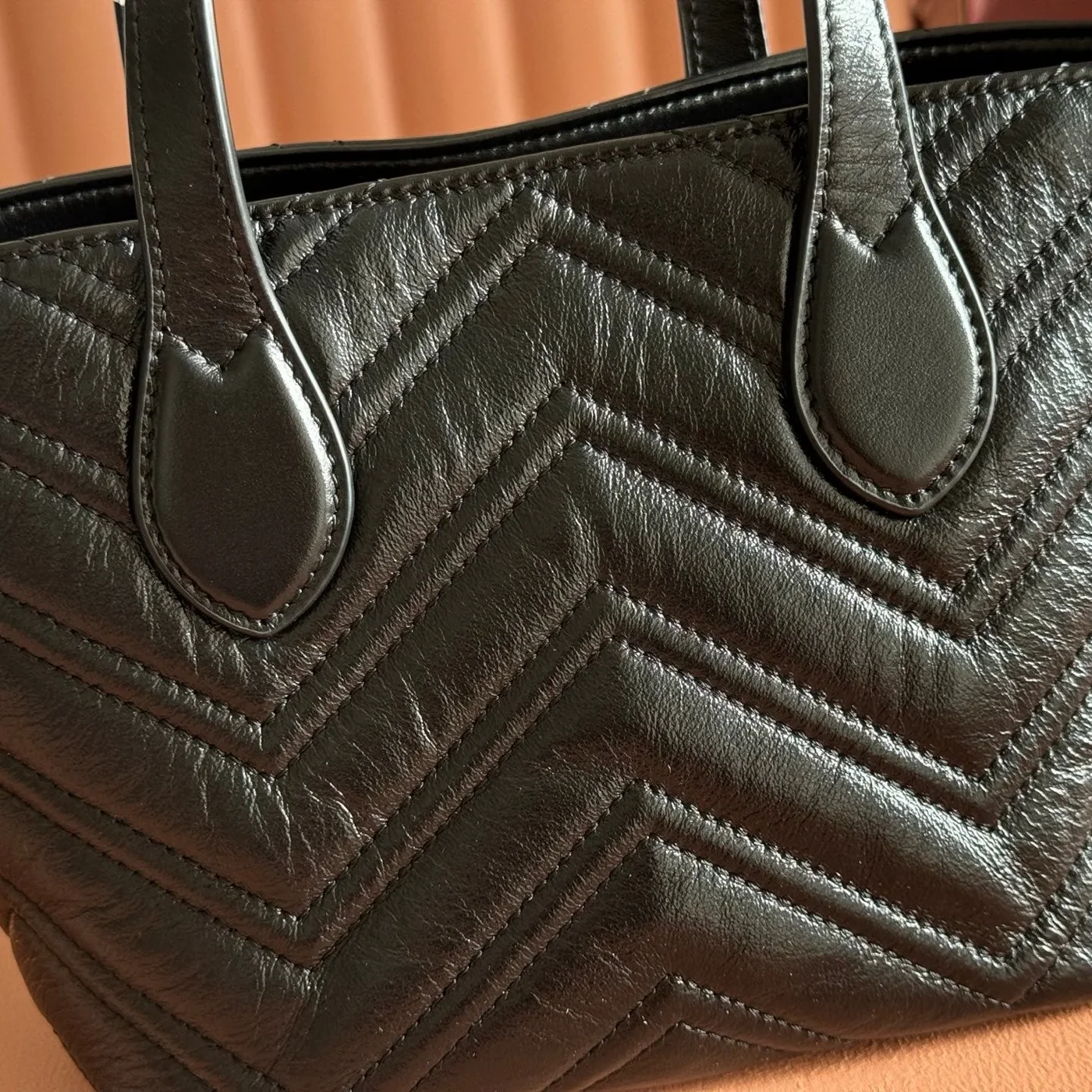 Gucci 26S GG Marmont Tote Bag 17 In Black Calfskin product view 5
