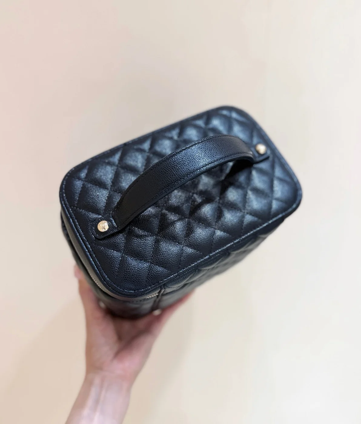Chanel Quilted Caviar Leather Vanity Case Bag product view 5