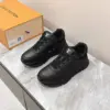 Louis Vuitton Women Black Leather Sneakers — Monogram Side Panels product view 1